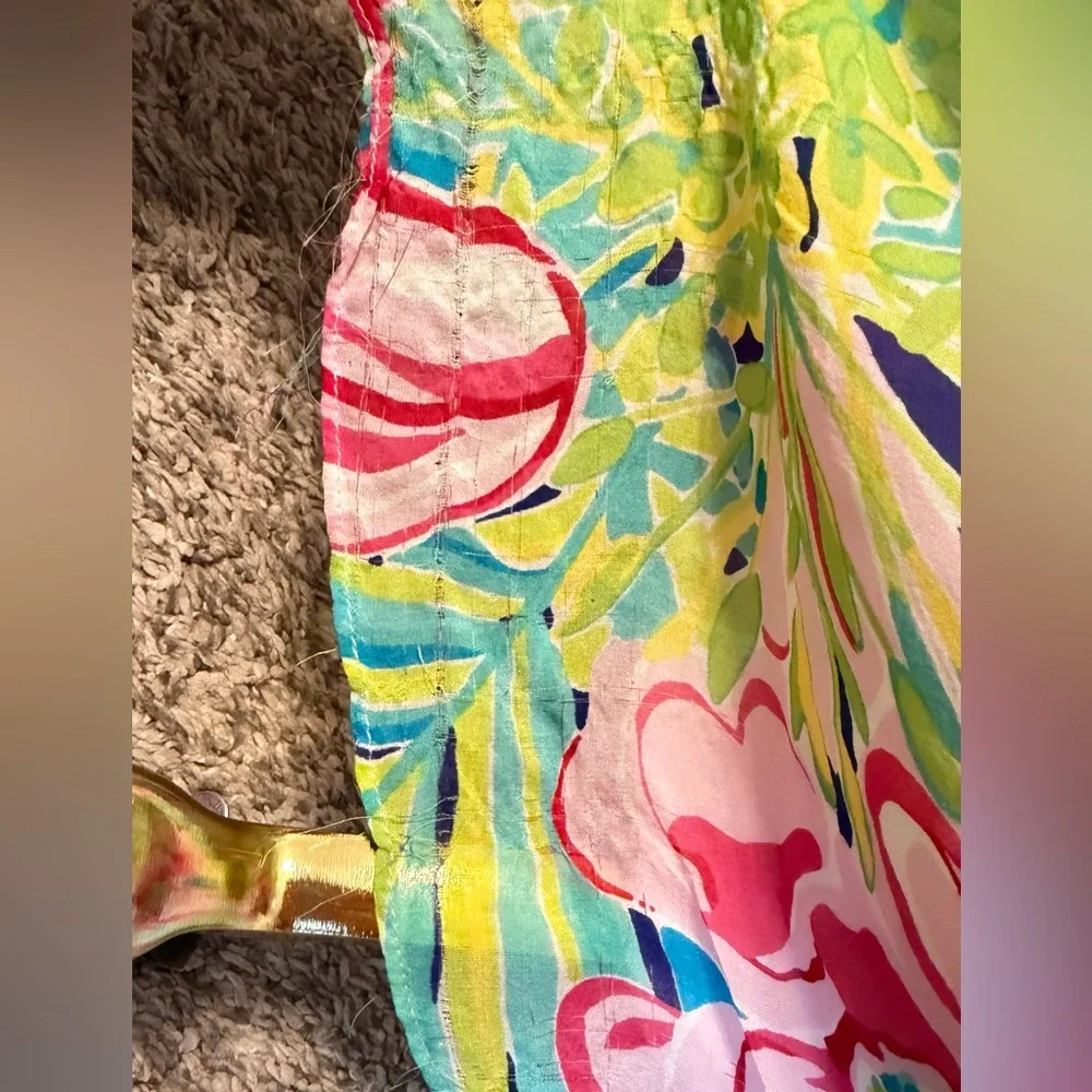 HTF RARE Claudie Silk Jeweled Maxi Dress. HEM FLAWED. see photos. Size 6 - Picture 9 of 16